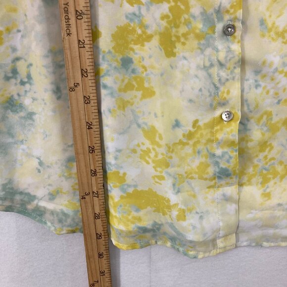 Calvin Klein Top size XL Multi Color Tie Dye Soft Flowy Elegant Button Down - Picture 7 of 12